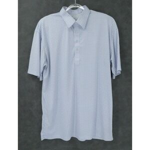 Collars‎ Co Shirt Mens 2XL Blue Windowpane Dress Collar Polo Relaxed Fit Stretch